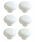 Lot de 6 boutons de porte ou tiroir de meuble design en plastique blanc Ø35mm, CONTEMPORAIN