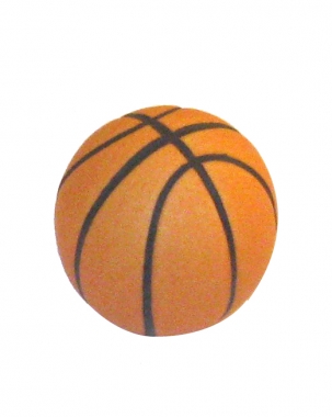Bouton de porte et de tiroir de meuble ballon de basketball en porcelaine  orange Ø 31mm, BASKET