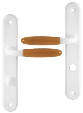 Poignée de porte intérieure design en laiton poli brillant PVD Titane sur  plaque Conda/Déconda entraxe 195 mm, RAPHAËLA