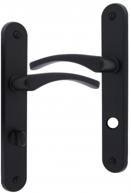 Serrure de poignée de porte en aluminium massif, levier de porte noir, pour  pièce intérieure (noir)