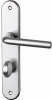 Poignée de porte intérieure en Aluminium anodisé argent F1 sur plaque Conda/Déconda entraxe 195 mm, TIGNES
