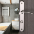 Poignée de porte intérieure en Aluminium nickel mat sur plaque Conda/Déconda entraxe 195 mm, EVA Alu