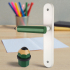 Pack Duo Butée de sol et Poignée de porte en Bois vert CRAYON, style Arty Fantaisie