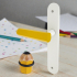 Pack Duo Butée de sol et Poignée de porte en Bois jaune CRAYON, style Arty Fantaisie