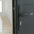2 poignées de porte d'entrée BALTIC, plaque étroite, Aluminium gris anthracite revêtement Epoxy mat entraxe 195 mm